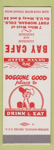 Matchbook Cover - Bay Cafe Fort Morgan Colorado Wiggins? SAMPLE