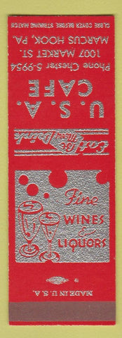 Matchbook Cover - USA Cafe Marcus Hook PA SAMPLE