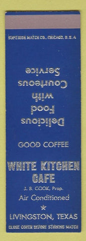 Matchbook Cover - White Kitchen Cafe Livingston TX SAMPLE