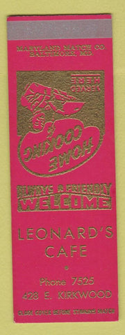 Matchbook Cover - Leonard's Cafe  SAMPLE