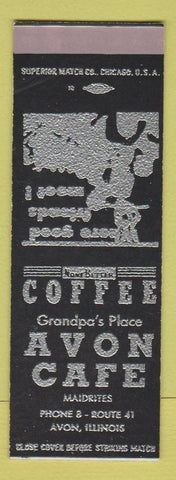 Matchbook Cover - Avon Cafe Avon IL Grandpa's Place SAMPLE