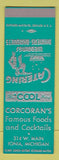 Matchbook Cover - Corcoran's Restaurant Ionia MI SAMPLE