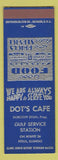 Matchbook Cover - Dot's Cafe Gulf oil gas Polo IL SAMPLE