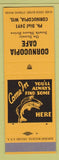 Matchbook Cover - Cornucopia Cafe WI low phone # SAMPLE