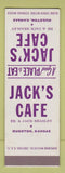 Matchbook Cover - Jack's Cafe Hugoton KS SAMPLE