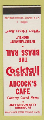 Matchbook Cover - Adcock's Cafe Jefferson City MO SAMPLE
