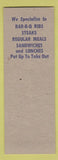 Matchbook Cover - Mae's Cafe St Paul MN SAMPLE