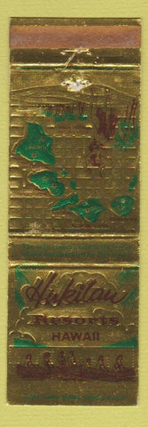 Matchbook Cover - Hukilaw Resorts Hawaii WORN