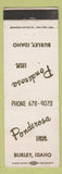 Matchbook Cover - Ponderosa Inn Burley ID WEAR