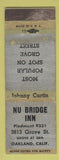 Matchbook Cover - Nu Bridge Inn Oakland CA WORN