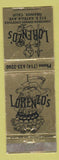 Matchbook Cover - Lorenzo's Restaurant Orange CA WEAR