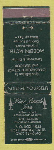 Matchbook Cover - Pine Beach Inn Fort Bragg CA WEAR