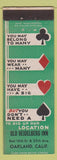 Matchbook Cover - Old Heidelberg Inn Oakland CA