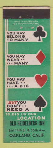 Matchbook Cover - Old Heidelberg Inn Oakland CA
