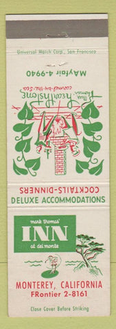 Matchbook Cover - Mark Thomas' Inn at Del Monte Monterey CA