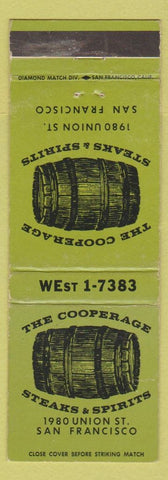Matchbook Cover - Cooperage Steaks and Spirits San Francisco CA