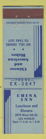 Matchbook Cover - China Inn Los Angeles CA CROWN