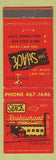 Matchbook Cover - The Shack Restaurant Hollywood CA