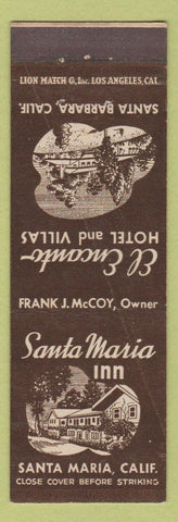 Matchbook Cover - El Encanto Hotel Santa Barbara CA Santa Maria WORN