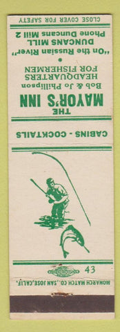 Matchbook Cover - The Mayor's Inn Duncans Mill CA low phone #2