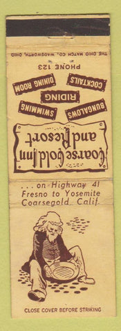 Matchbook Cover - Coarse Gold Inn Coarsegold CA low phone # WEAR