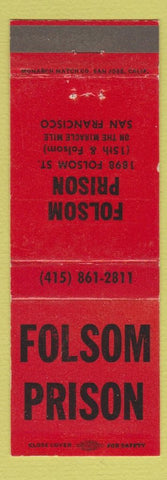 Matchbook Cover - Folsom Prison San Francisco CA