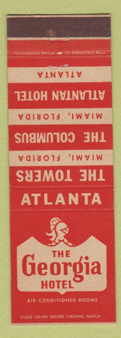 Matchbook Cover - Georgia Hotel Atlanta GA Atlantan Columbus Hotel Miami