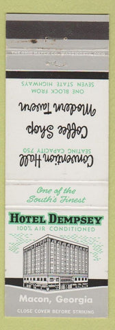 Matchbook Cover - Hotel Dempsey Macon GA