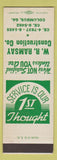 Matchbook Cover - WR Ramsay Construction Columbus GA SAMPLE