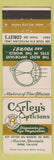 Matchbook Cover - Corley's Opticians Macon GA