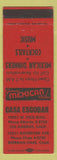 Matchbook Cover - Casa Escobar Sherman Oaks CA Mexican Food