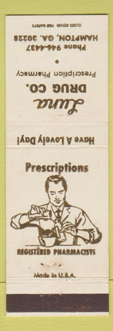 Matchbook Cover - Luna Drug Hampton GA