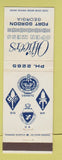 Matchbook Cover - Officers Open Mess Fort Gordon GA