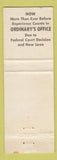 Matchbook Cover - Bob Rollins Ordinary Catoosa County GA 1972 election WORN
