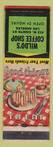Matchbook Cover - Wildo's Coffee Shop Los Angeles CA