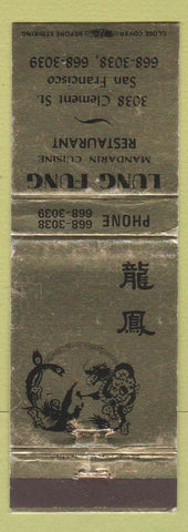 Matchbook Cover - Lung Fung Chinese Restaurant San Francisco CA WEAR