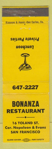 Matchbook Cover - Bonanza Restaurant San Francisco CA WEAR