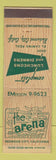 Matchbook Cover - The Arena Redwood City CA restaurant