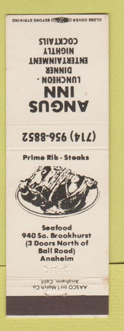 Matchbook Cover - Angus Inn Anaheim CA