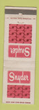 Matchbook Cover - Snyder