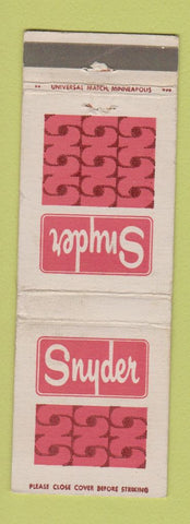 Matchbook Cover - Snyder