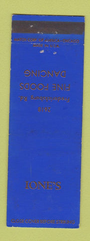Matchbook Cover - Ione's Restaurant San Antonio? TX?