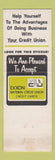 Matchbook Cover - Exxon Baytonn Credit Union Baytown TX