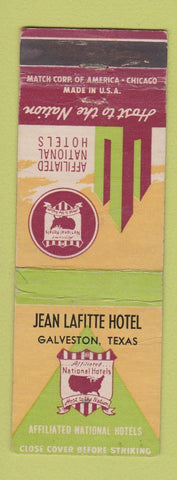 Matchbook Cover - Jean Lafitte Hotel Galveston TX WEAR