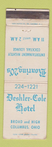 Matchbook Cover - Deshler Cole Hotel Columbus OH