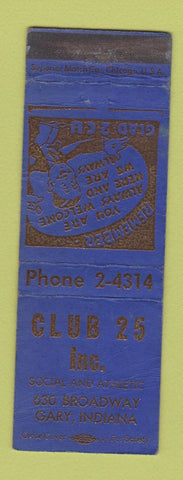 Matchbook Cover - Club 25 Gary IN WEAR