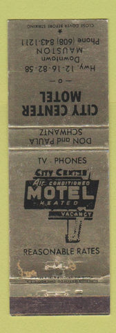 Matchbook Cover - City Center Motel Mauston WI WEAR