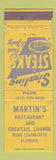 Matchbook Cover - Martin's Restaurant Port Charlotte FL WEAR