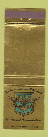 Matchbook Cover - America West Motor Hotel Portland OR Tacoma Seattle WA