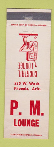 Matchbook Cover - PM Lounge bar Phoenix AZ